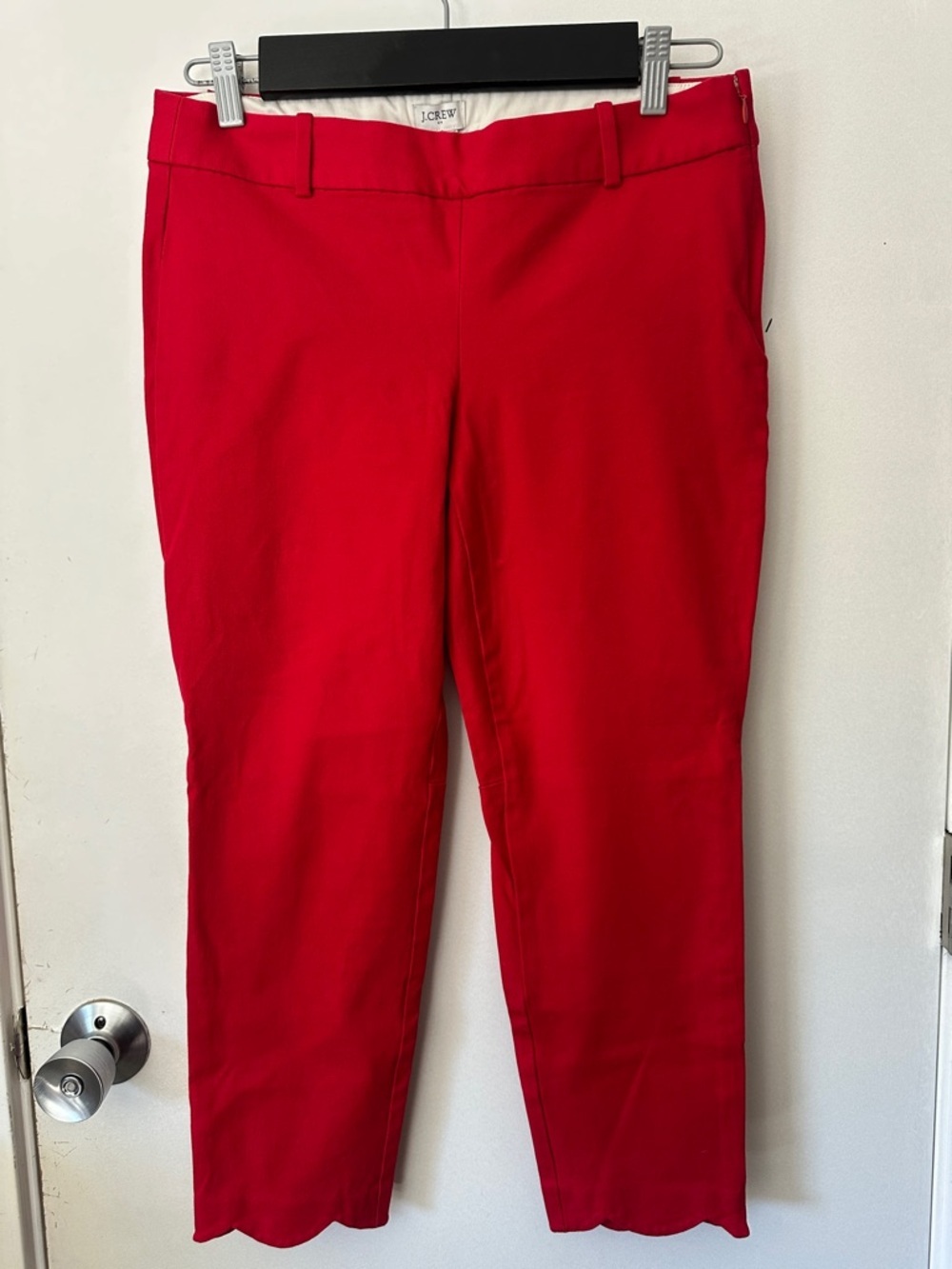 J. Crew Bright Red Cropped Slim Pants